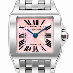 Cartier Santos Demoiselle 20MM W25075Z5 Pink MOP Dial Watch